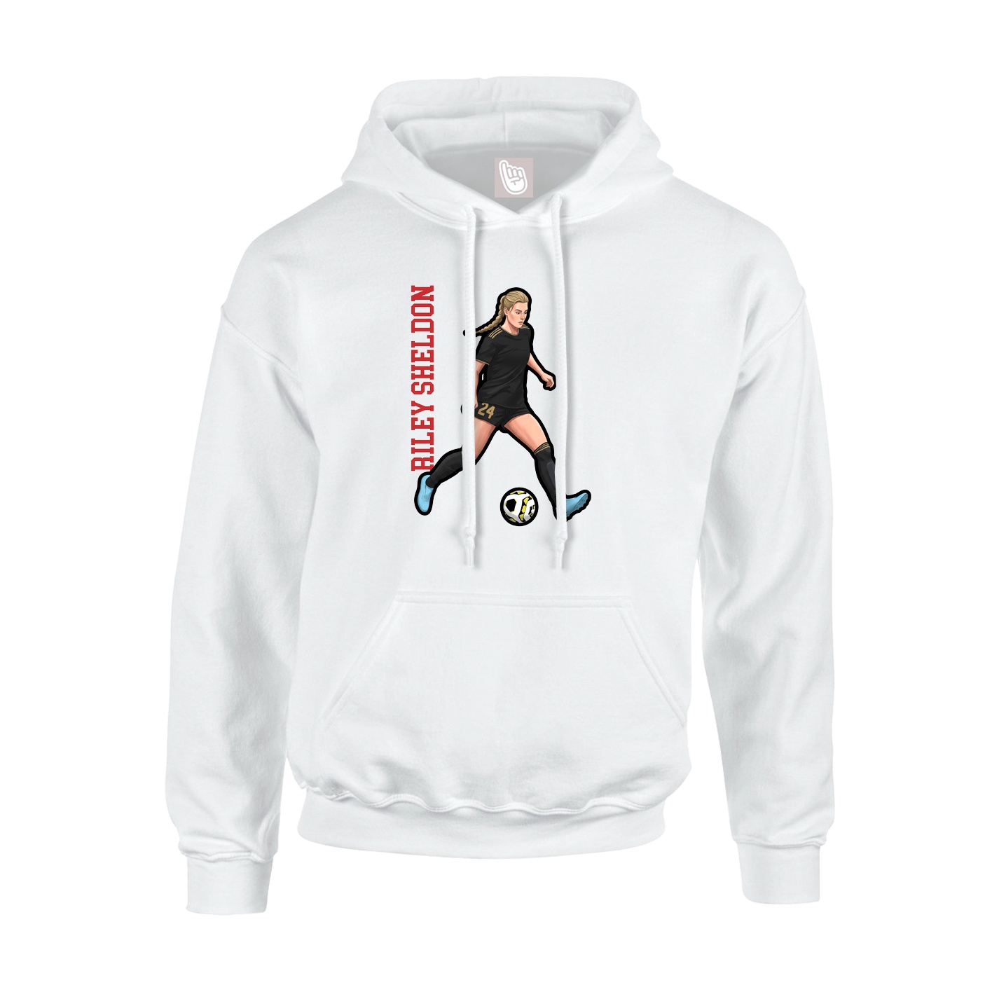 Youth Hoodie — Name Vertical in White