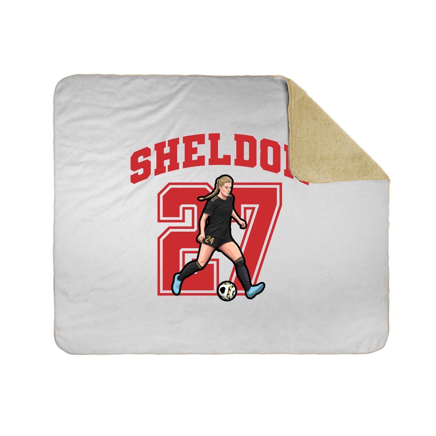 Throw Blanket — Number in White