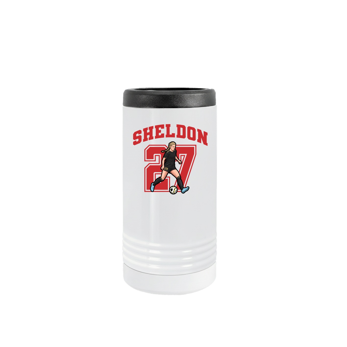 Slim Beverage Holder — Number in White