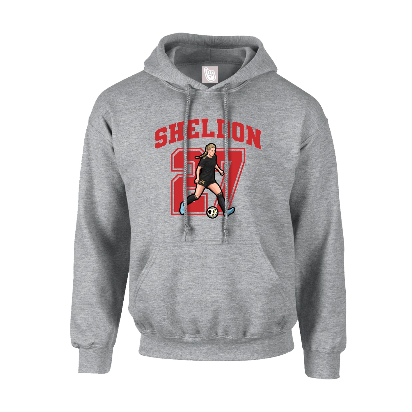 Hoodie — Number in Grey