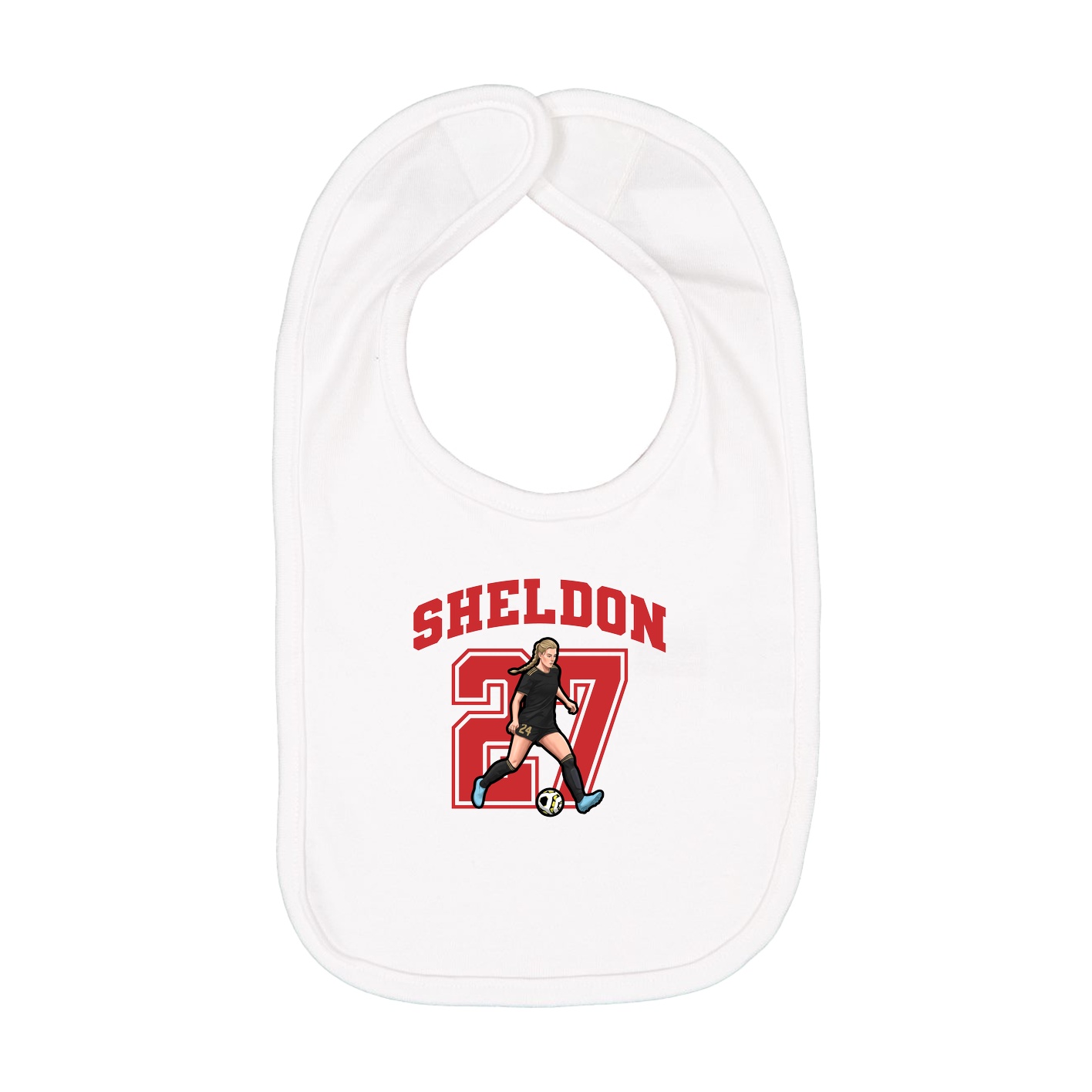 Infant Bib — Number in White