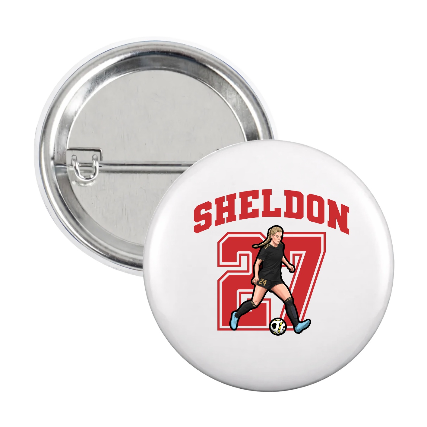 Game Day Button — Number in White