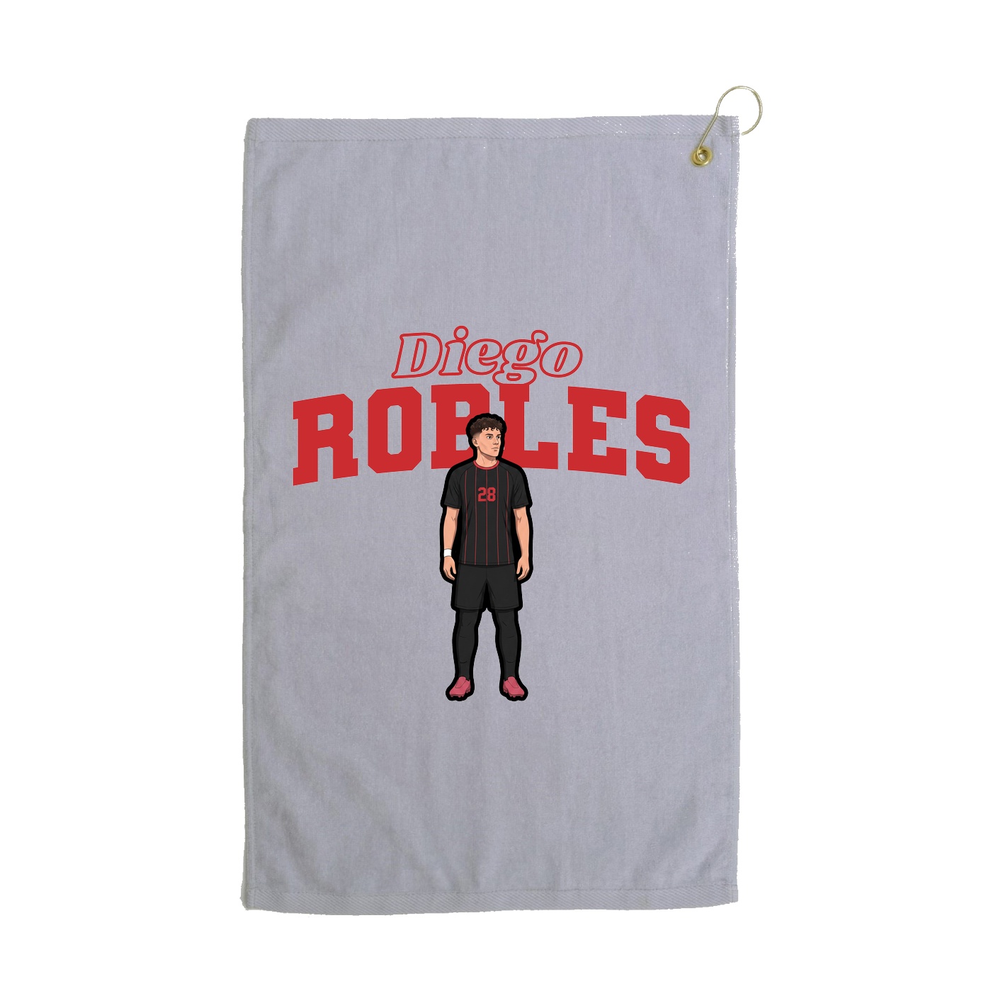 Golf Towel — Name Arch in Grey
