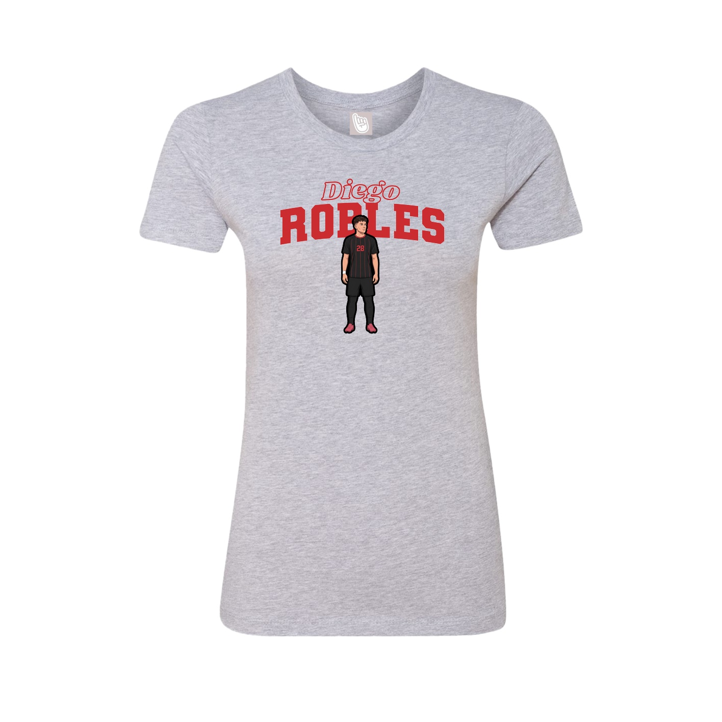 Fitted Women's Tee — Name Arch in Grey
