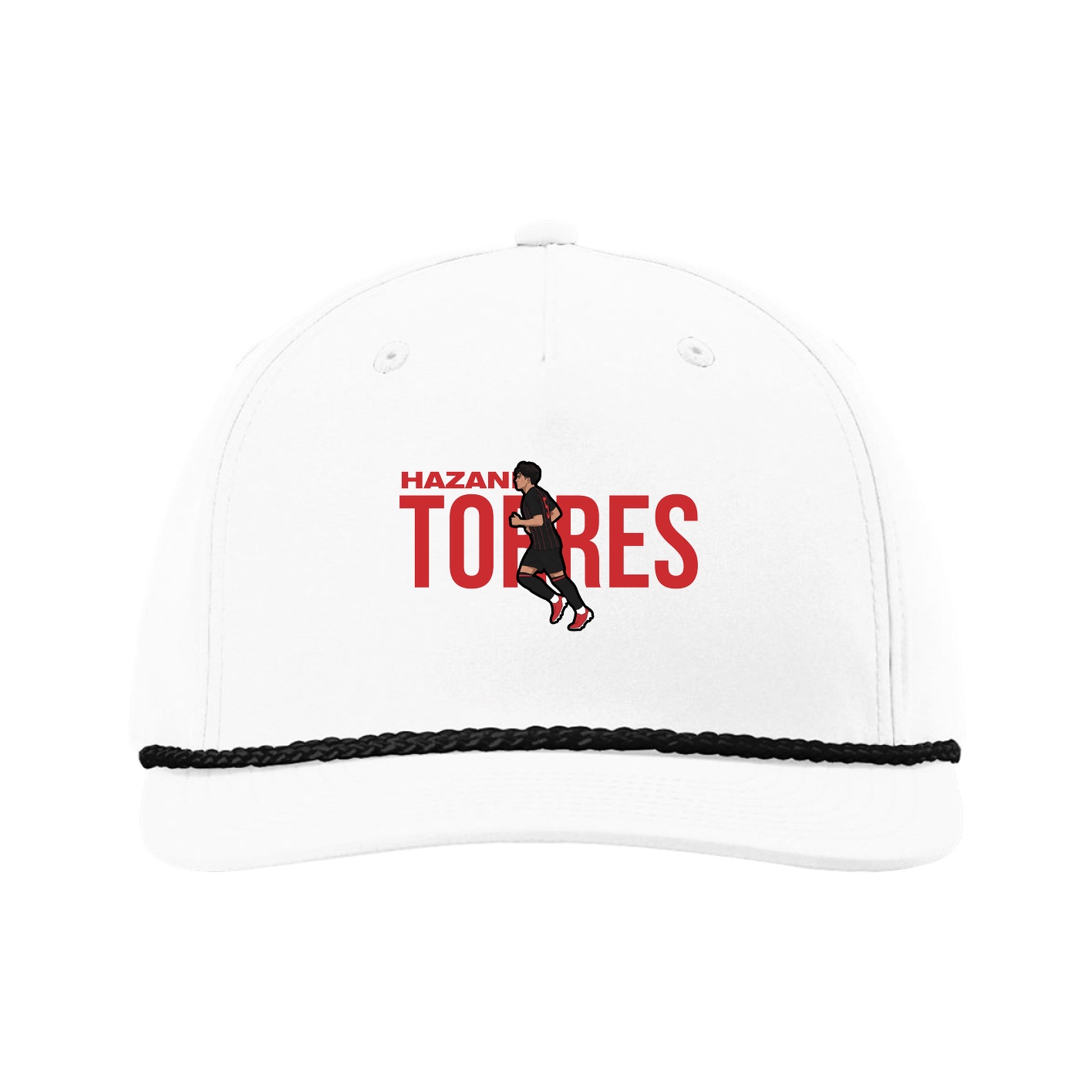 Five-Panel Classic Rope Cap — Player Name in White