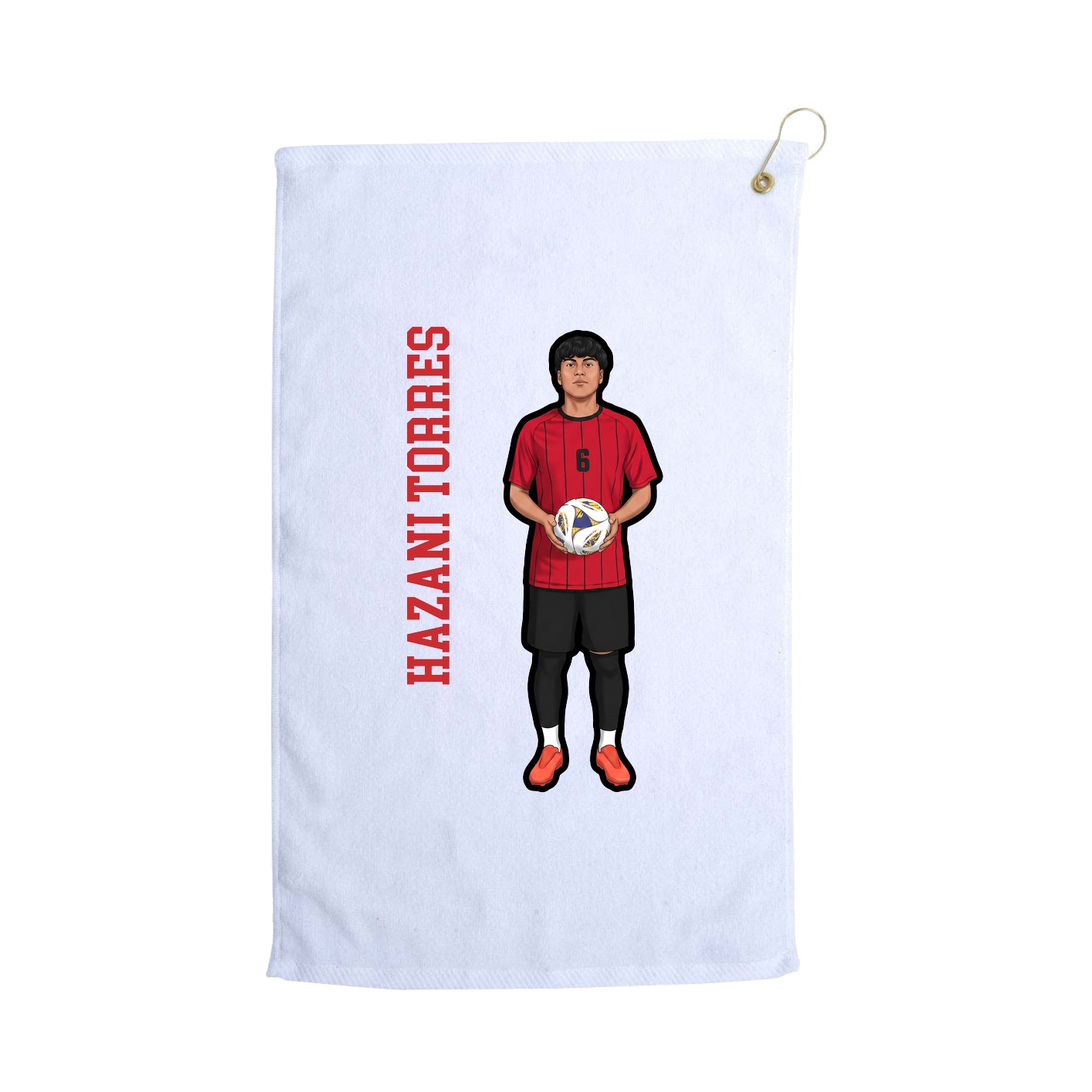 Golf Towel — Name Vertical in White