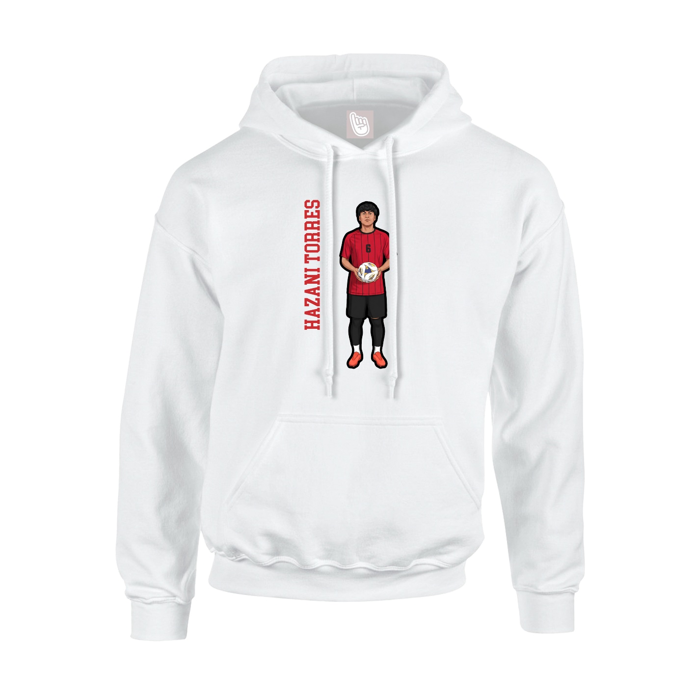 Hoodie — Name Vertical in White