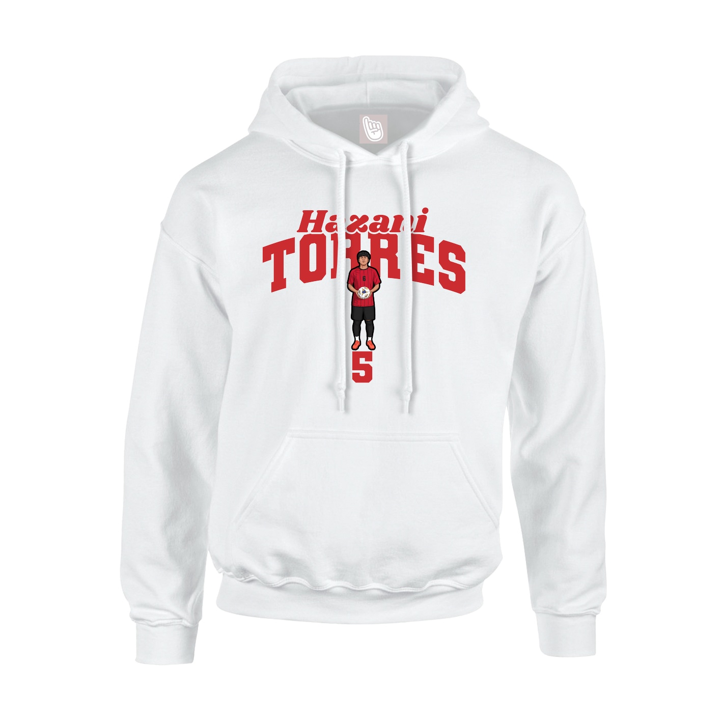 Youth Hoodie — Signature Arch in White