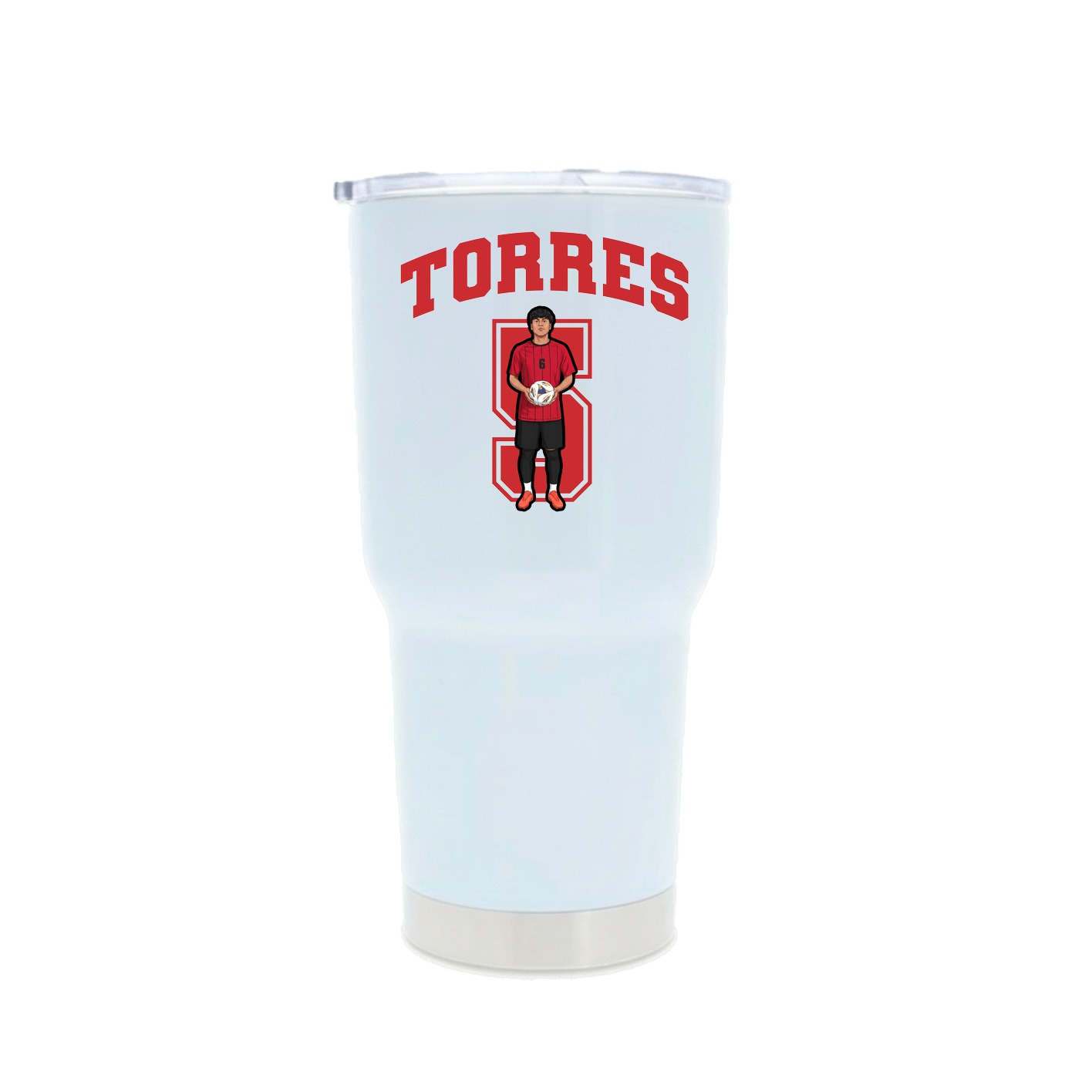 30oz Stainless Steel Tumbler — Number in White