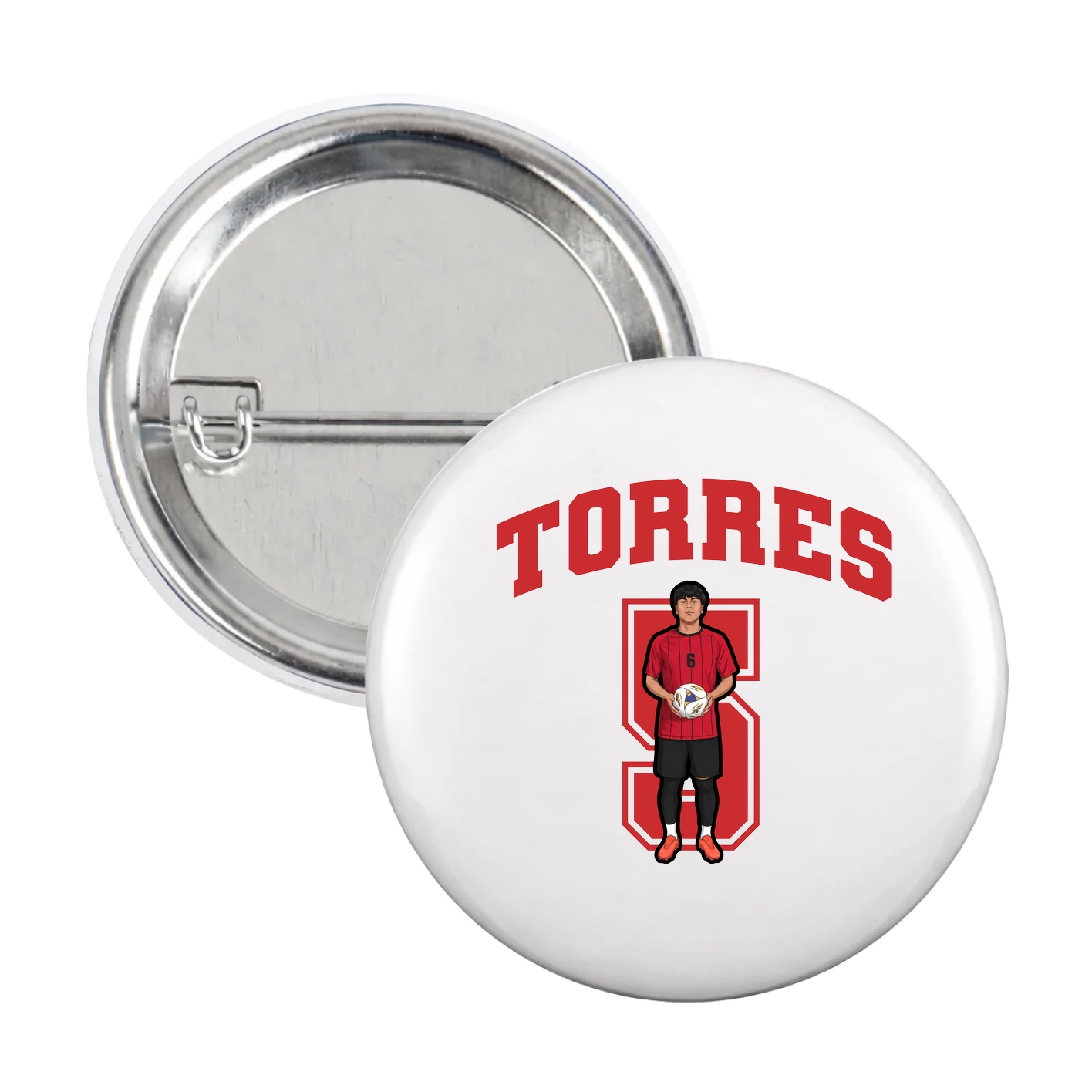 Game Day Button — Number in White