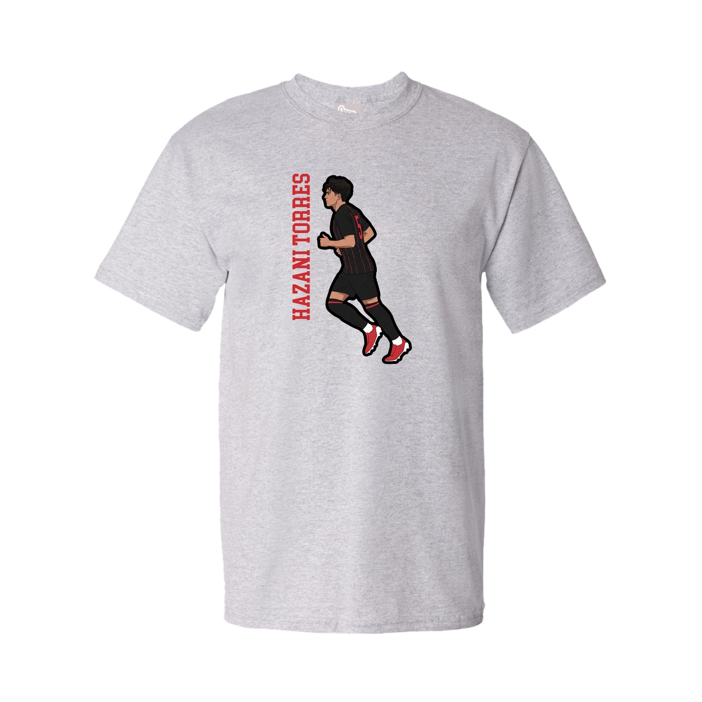Tee — Name Vertical in Grey