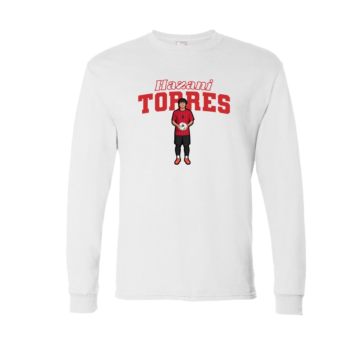 Long Sleeve Tee — Name Arch in White