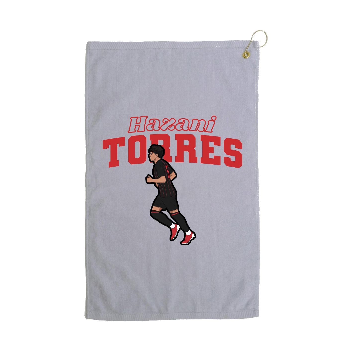 Golf Towel — Name Arch in Grey