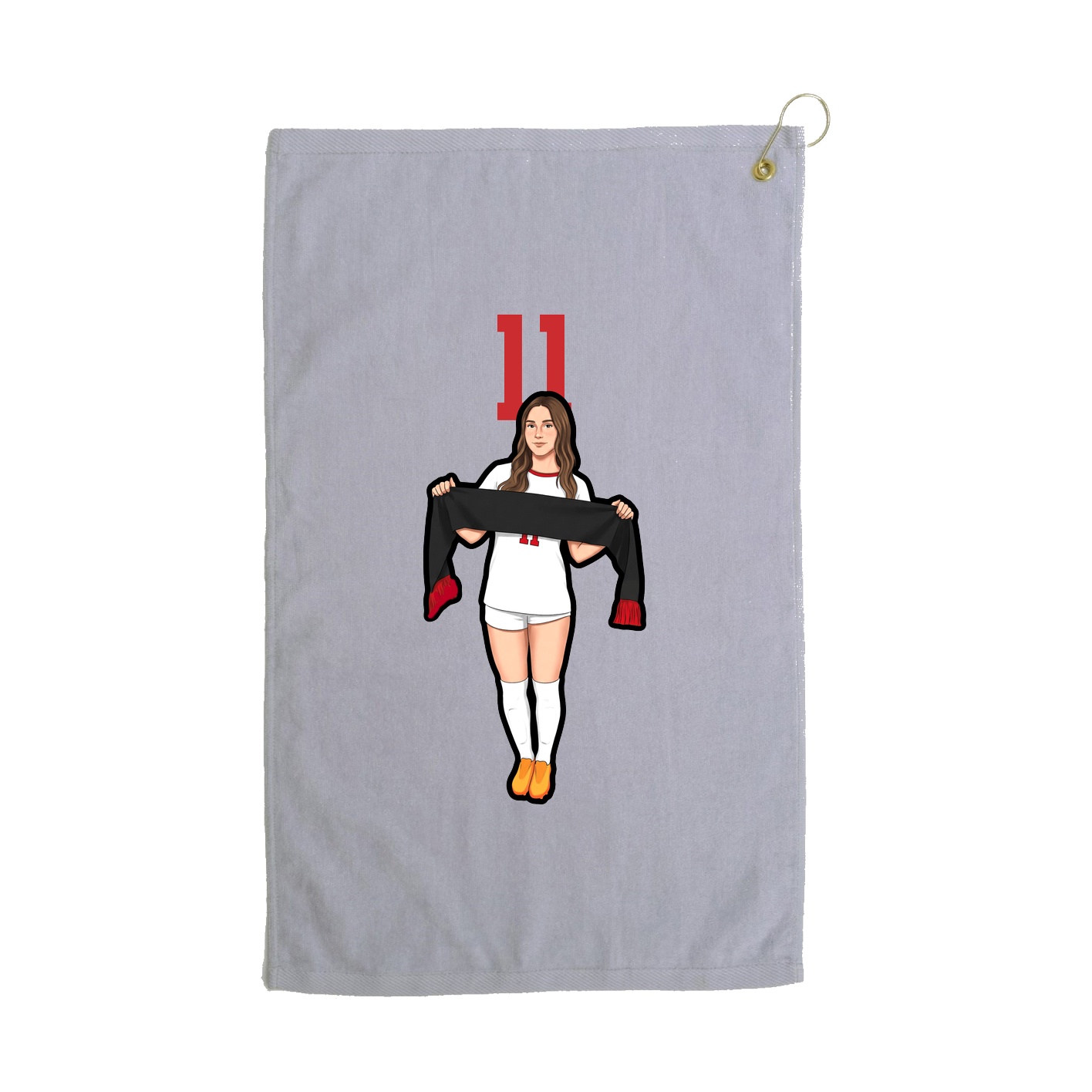 Golf Towel — Number Top in Grey