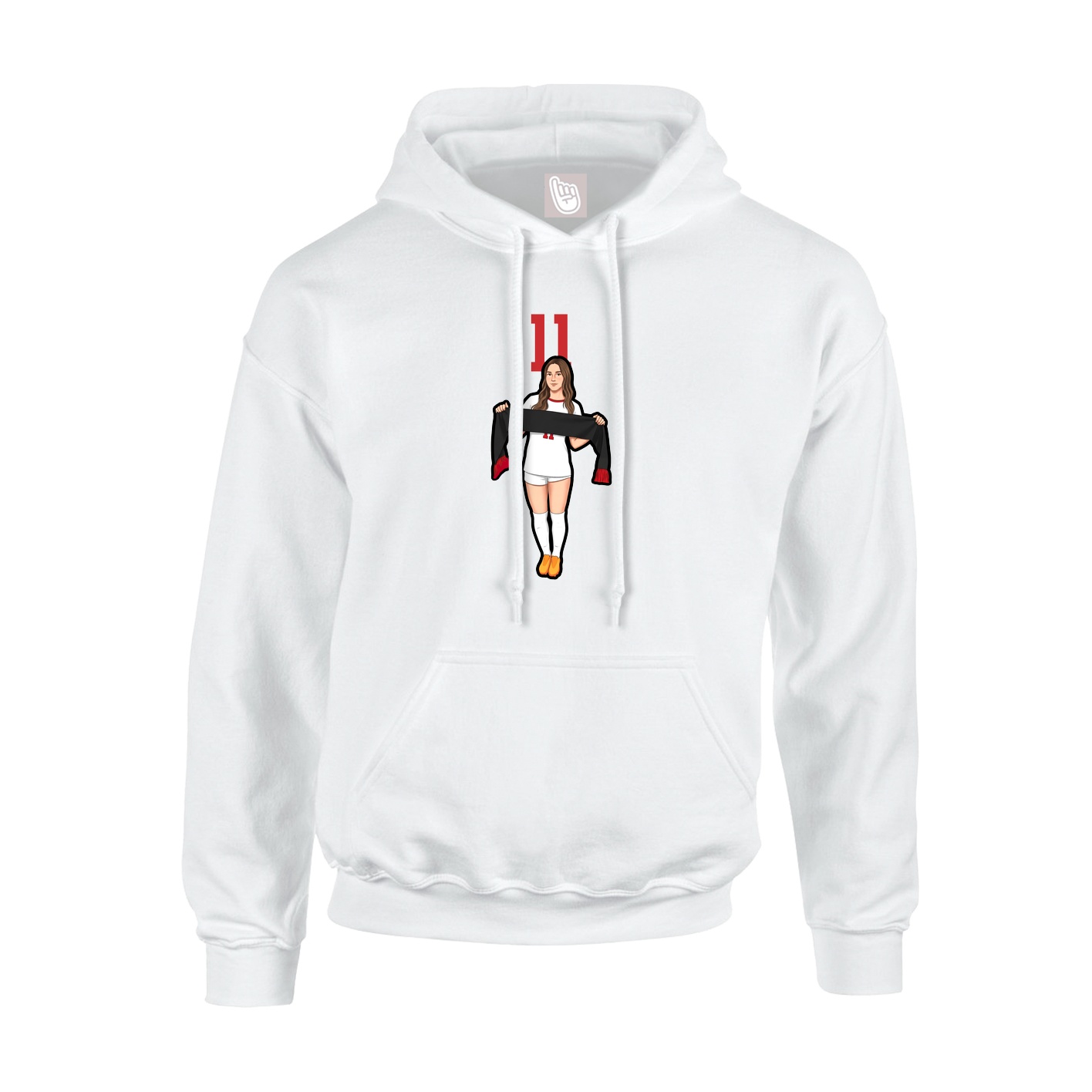 Hoodie — Number Top in White