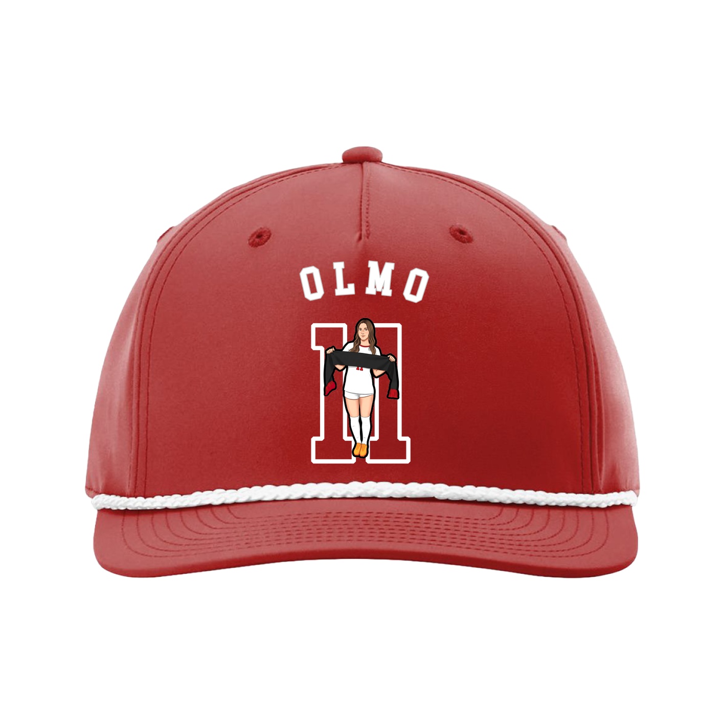 Five-Panel Classic Rope Cap — Shirsey Arch in Red