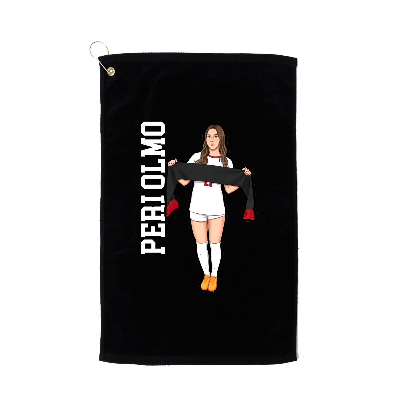 Golf Towel — Name Vertical in Black