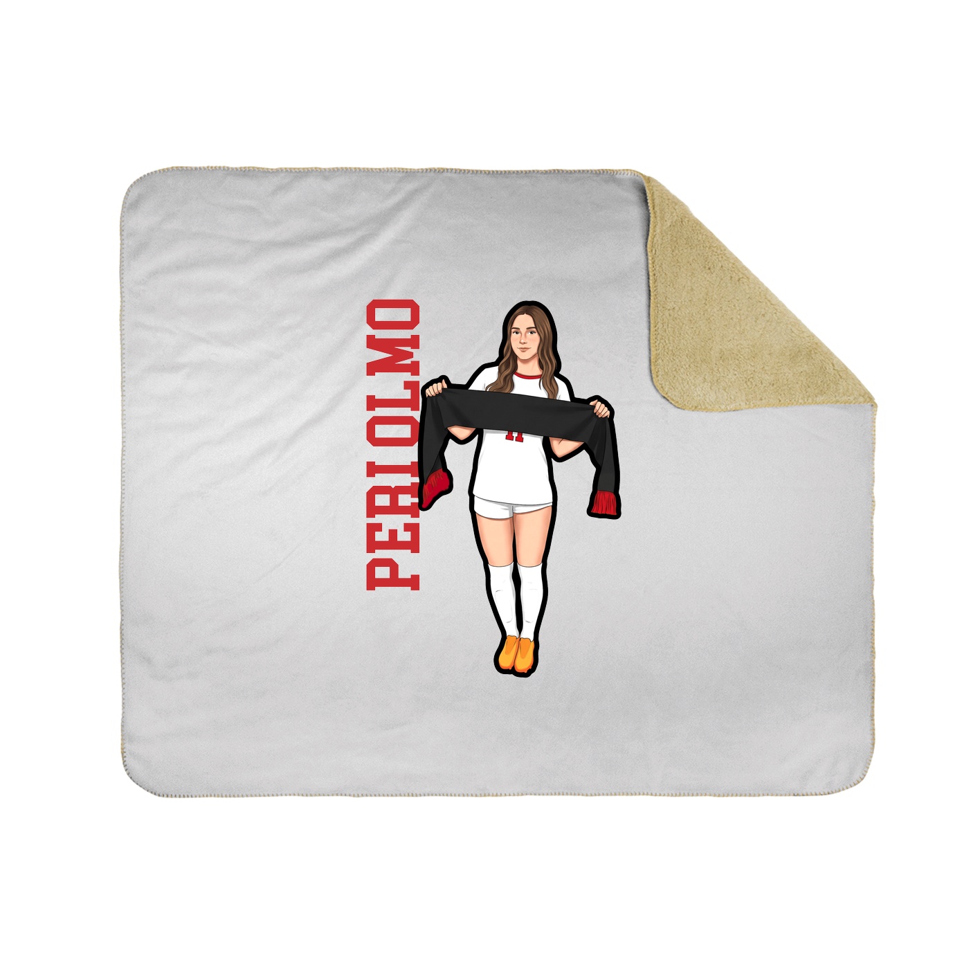 Throw Blanket — Name Vertical in White