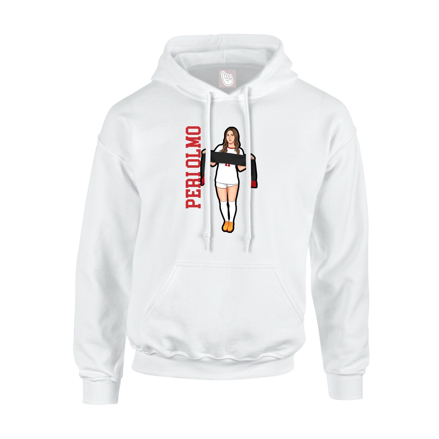 Youth Hoodie — Name Vertical in White