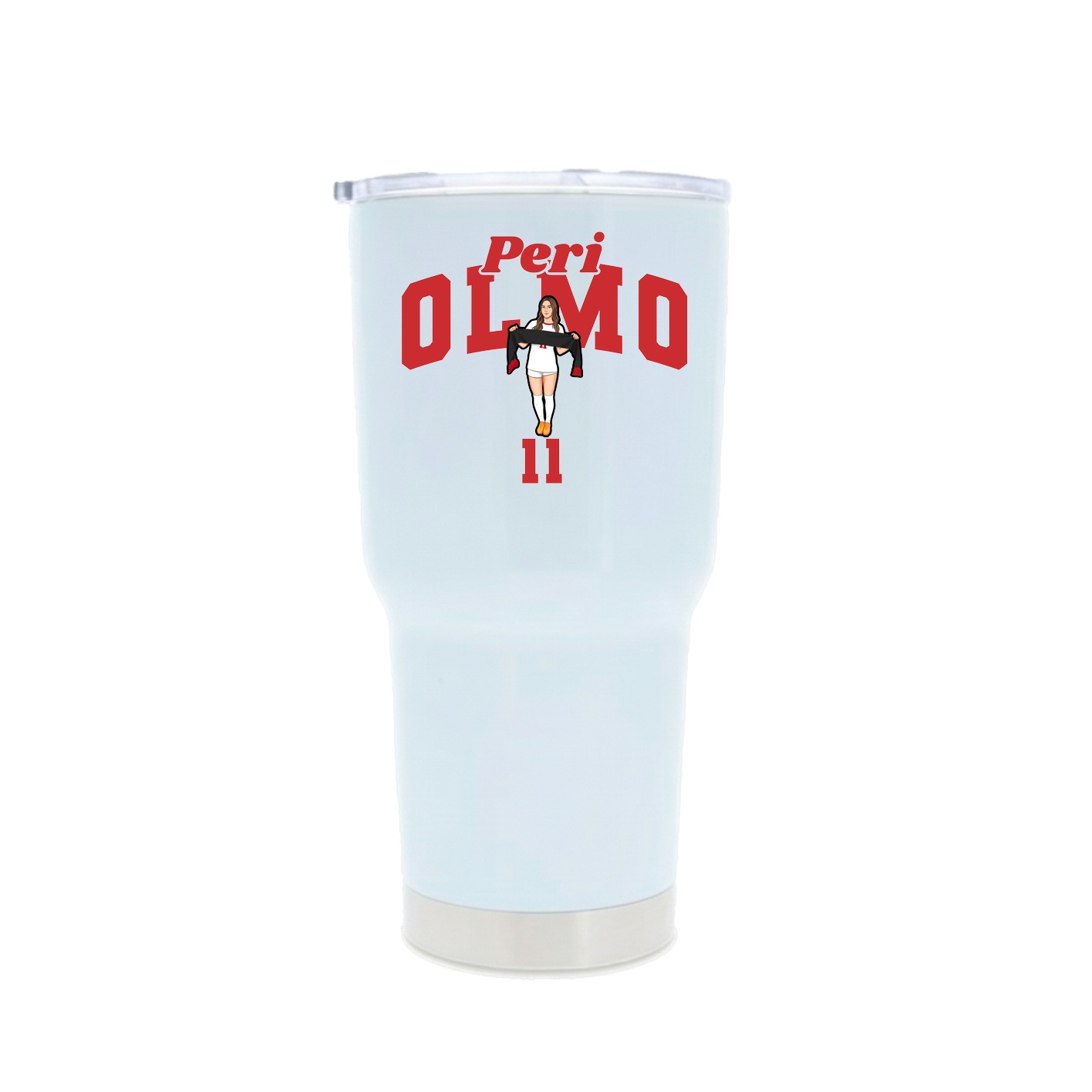 30oz Stainless Steel Tumbler — Signature Arch in White