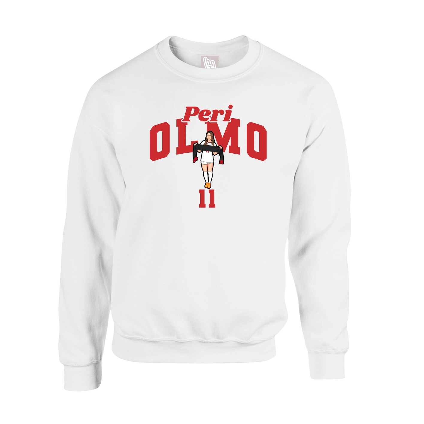 Fleece Crew — Signature Arch in White