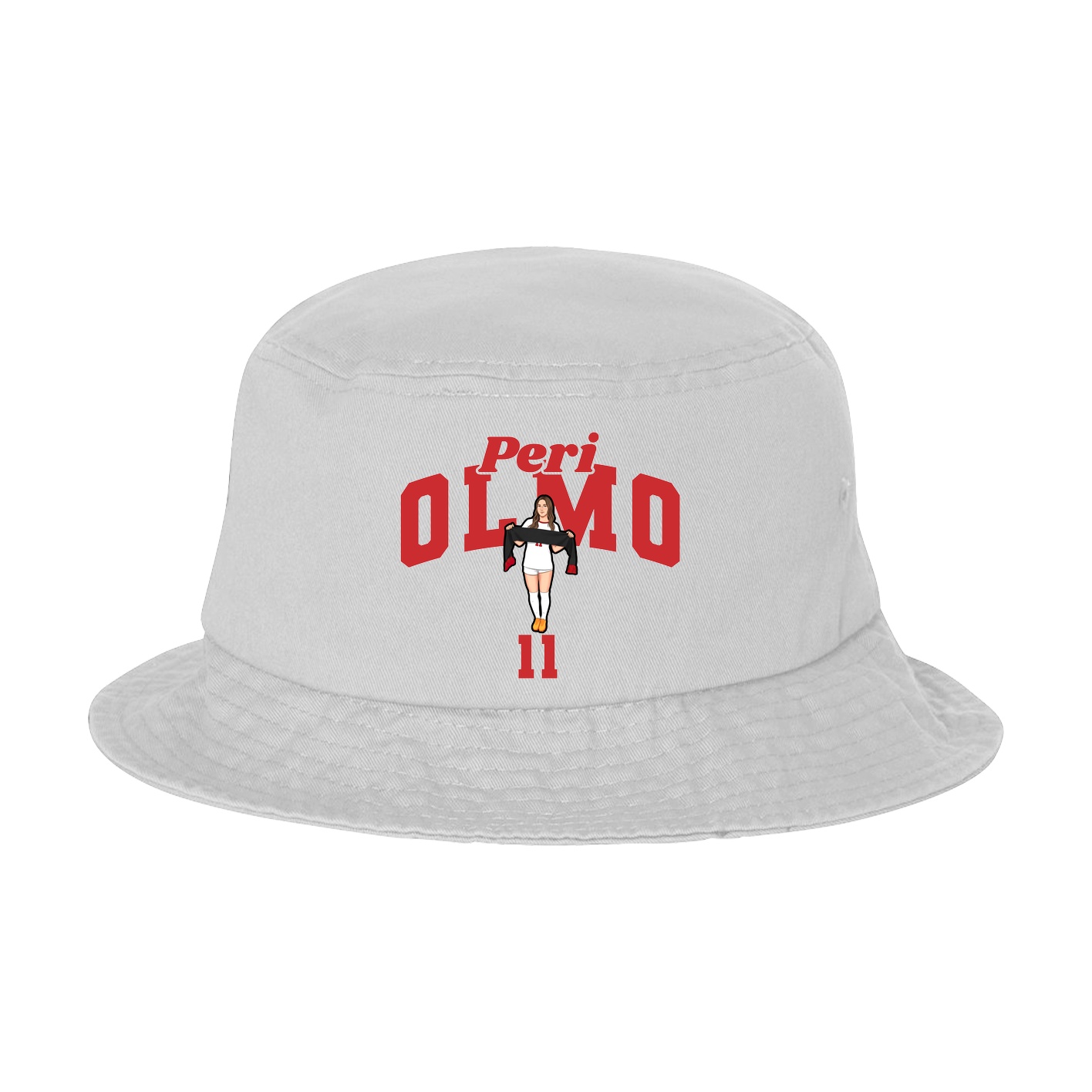 Bucket Cap — Signature Arch in White