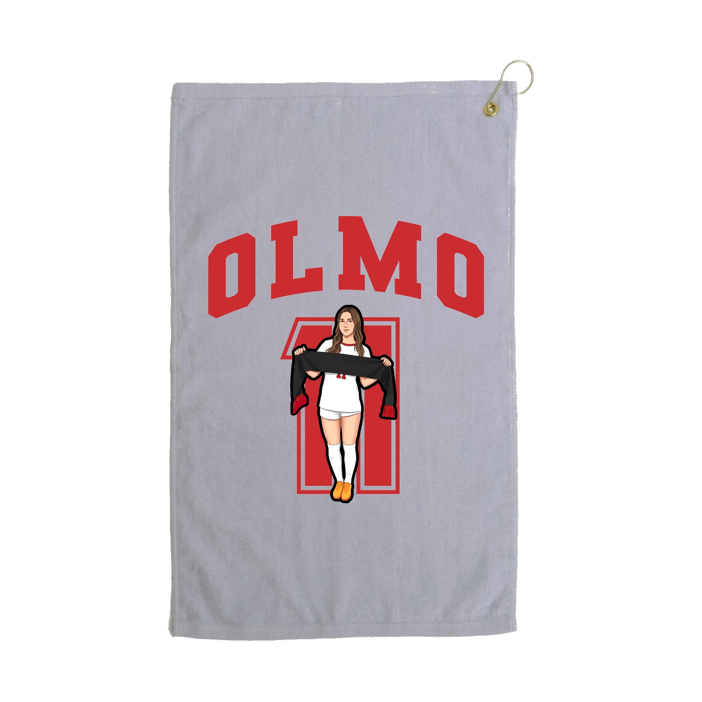 Golf Towel — Number in Grey