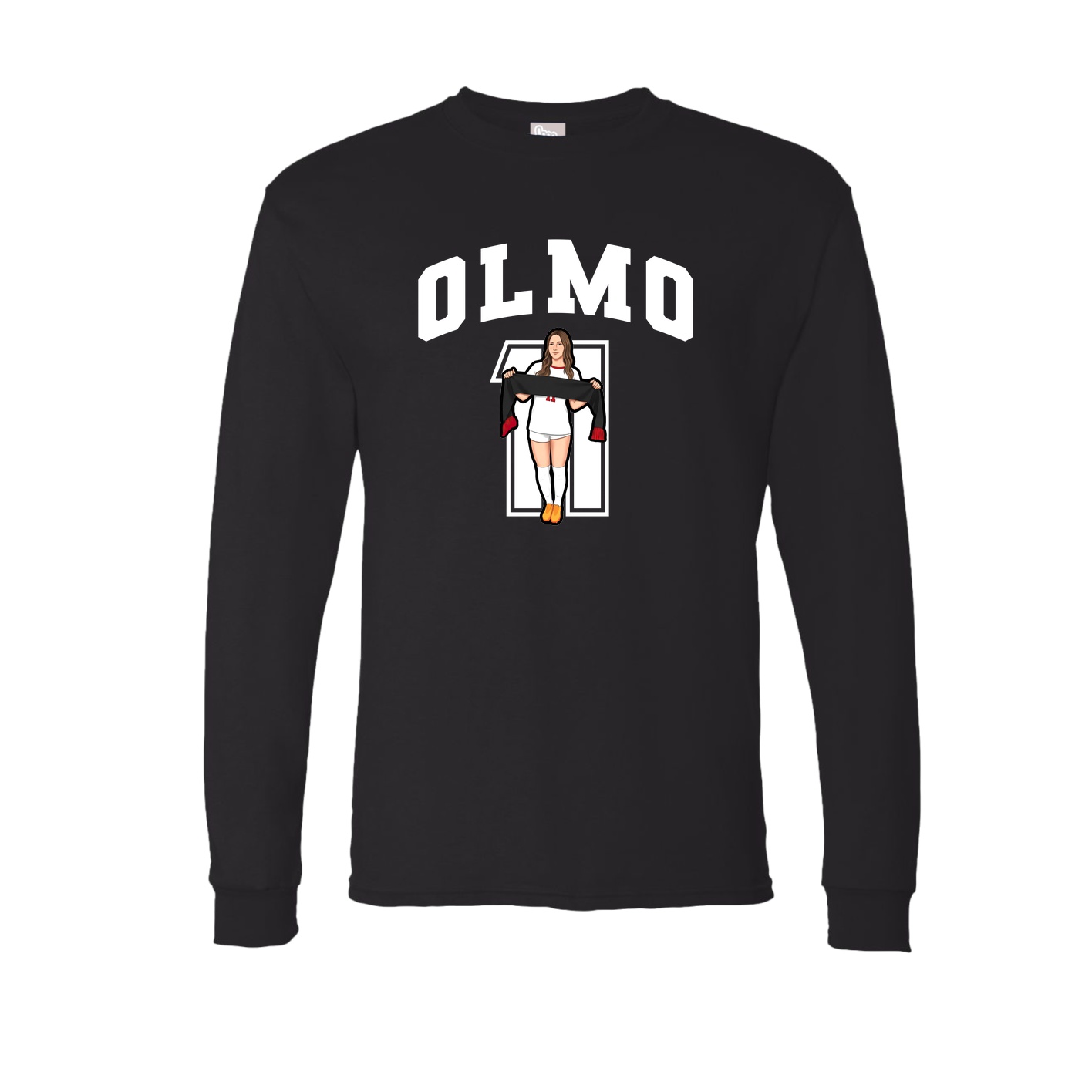Long Sleeve Tee — Number in Black