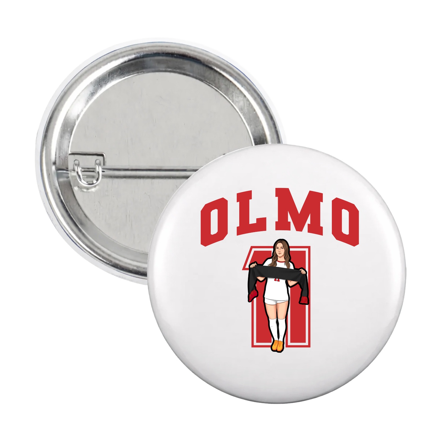 Game Day Button — Number in White