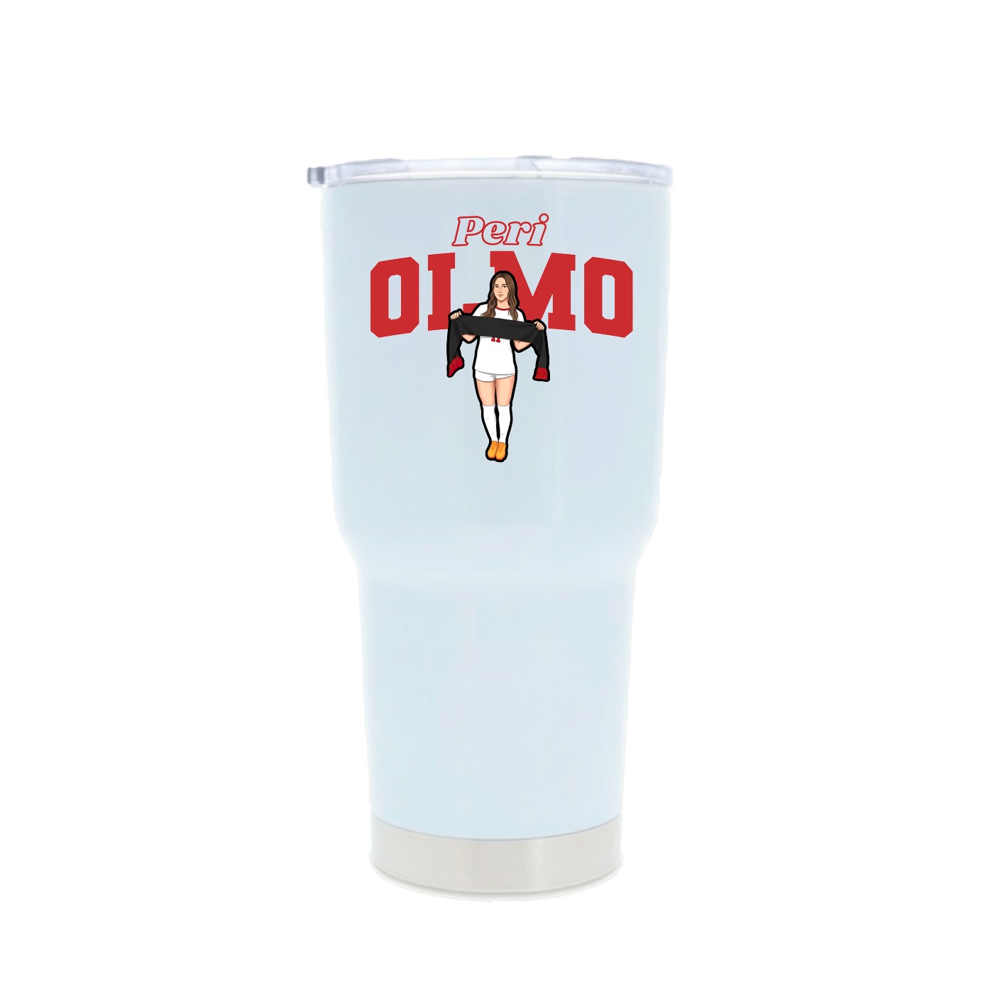 30oz Stainless Steel Tumbler — Name Arch in White