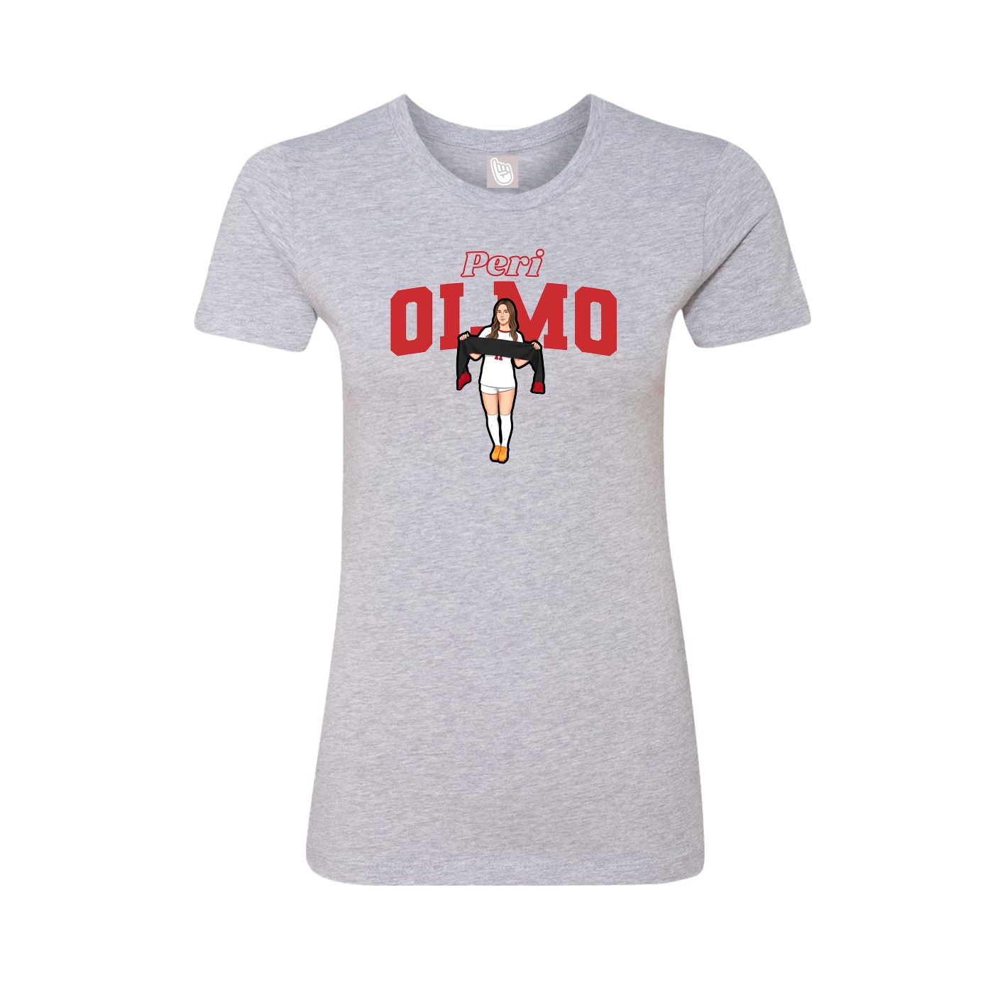 Fitted Women's Tee — Name Arch in Grey
