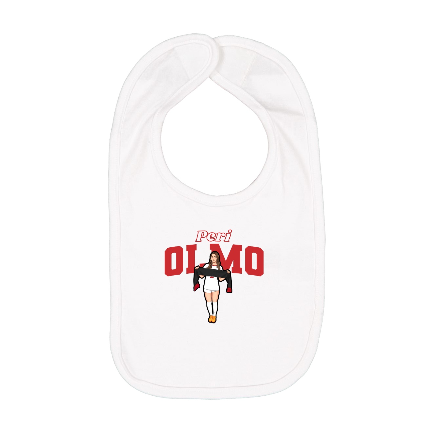 Infant Bib — Name Arch in White