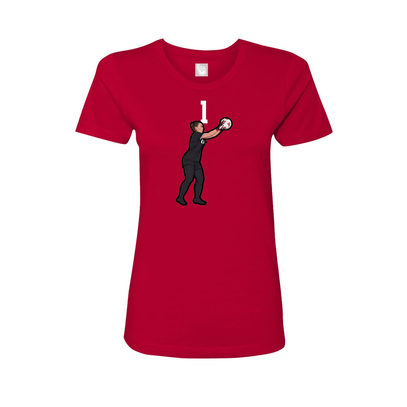 Fitted Women's Tee — Number Top in Red