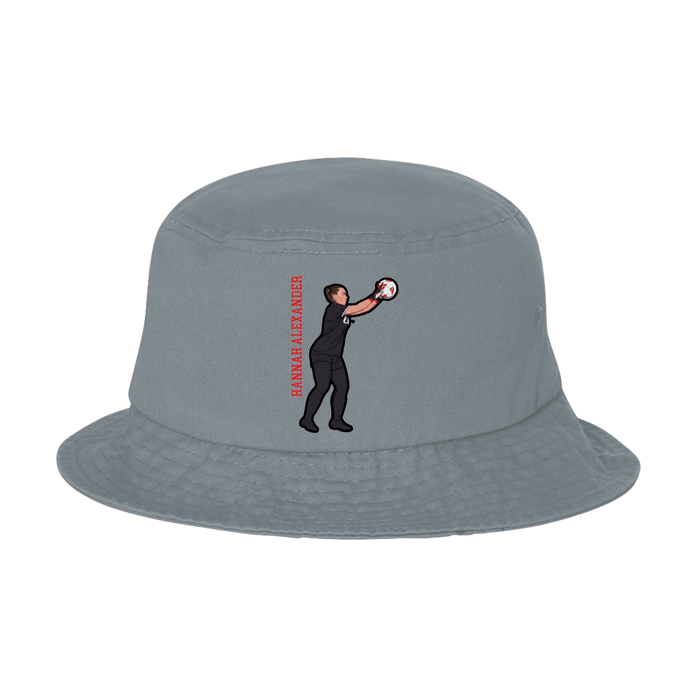Bucket Cap — Name Vertical in Grey