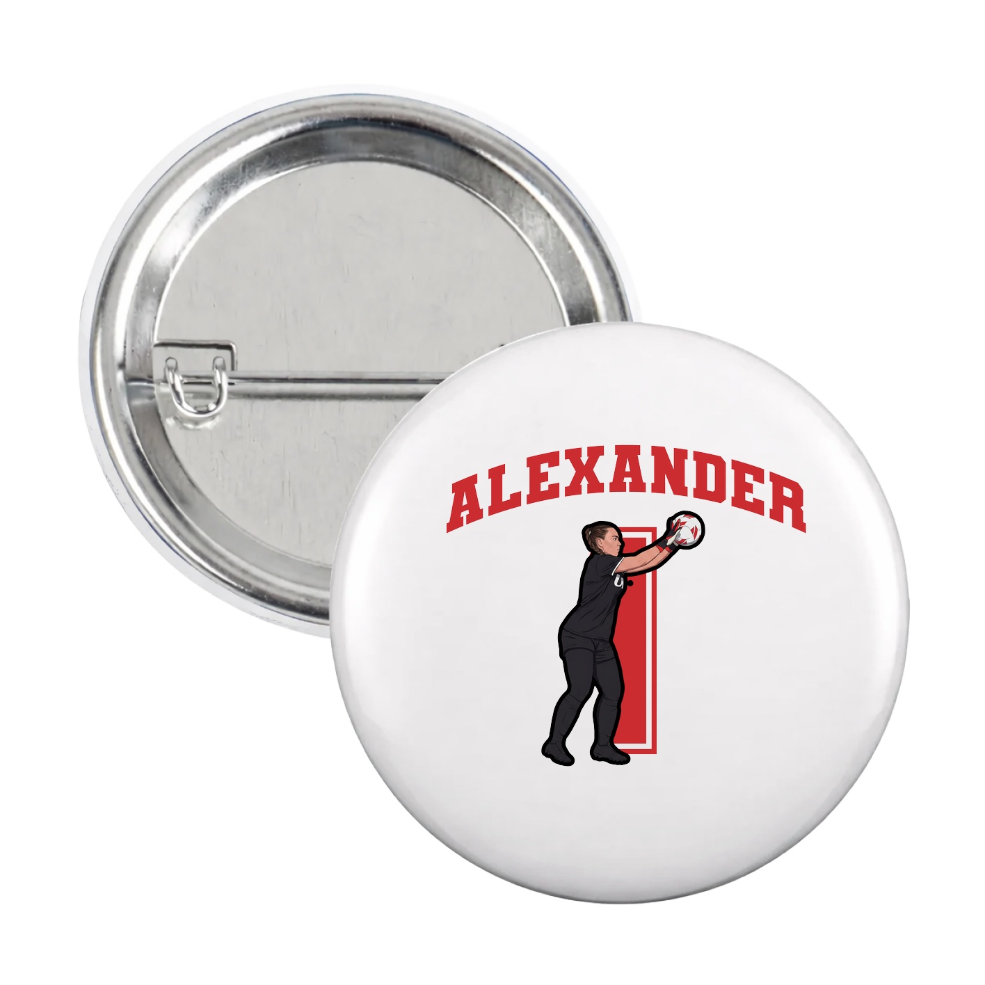 Game Day Button — Number in White
