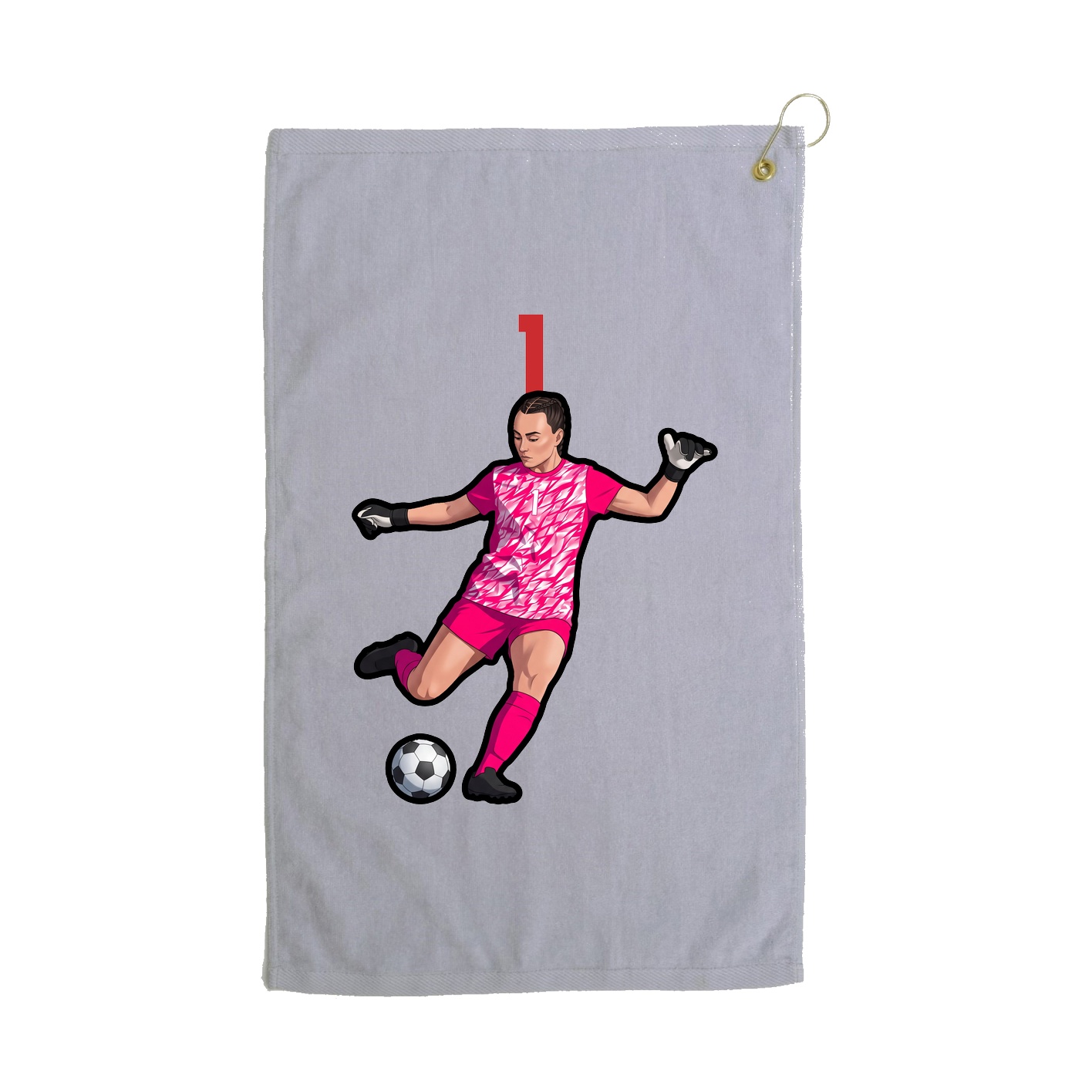 Golf Towel — Number Top in Grey