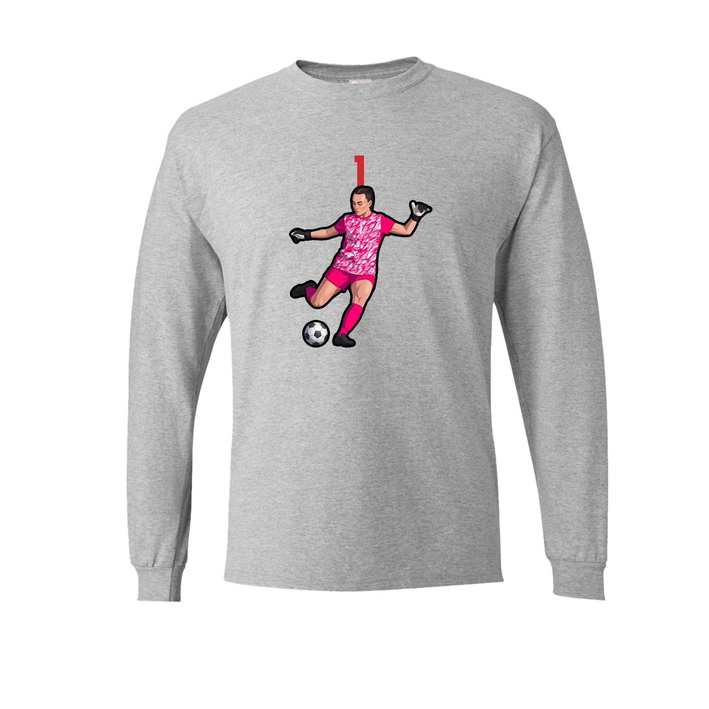 Long Sleeve Tee — Number Top in Grey