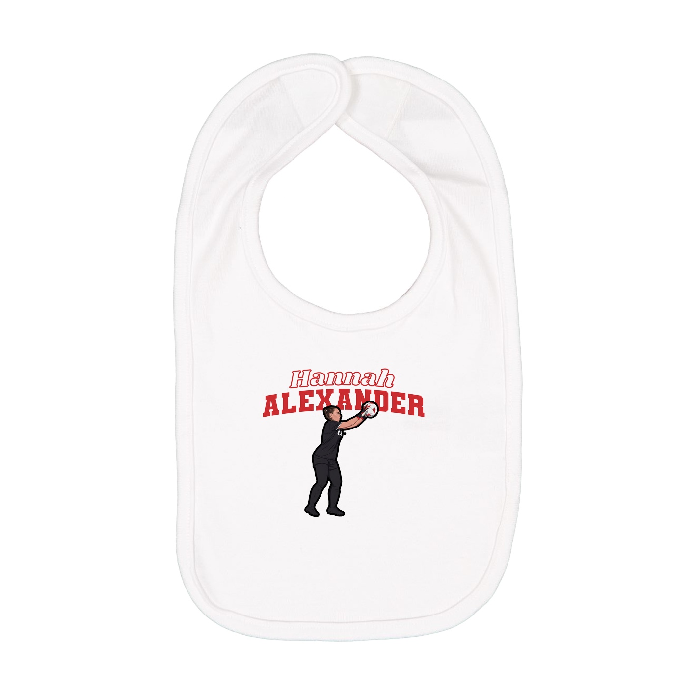 Infant Bib — Name Arch in White