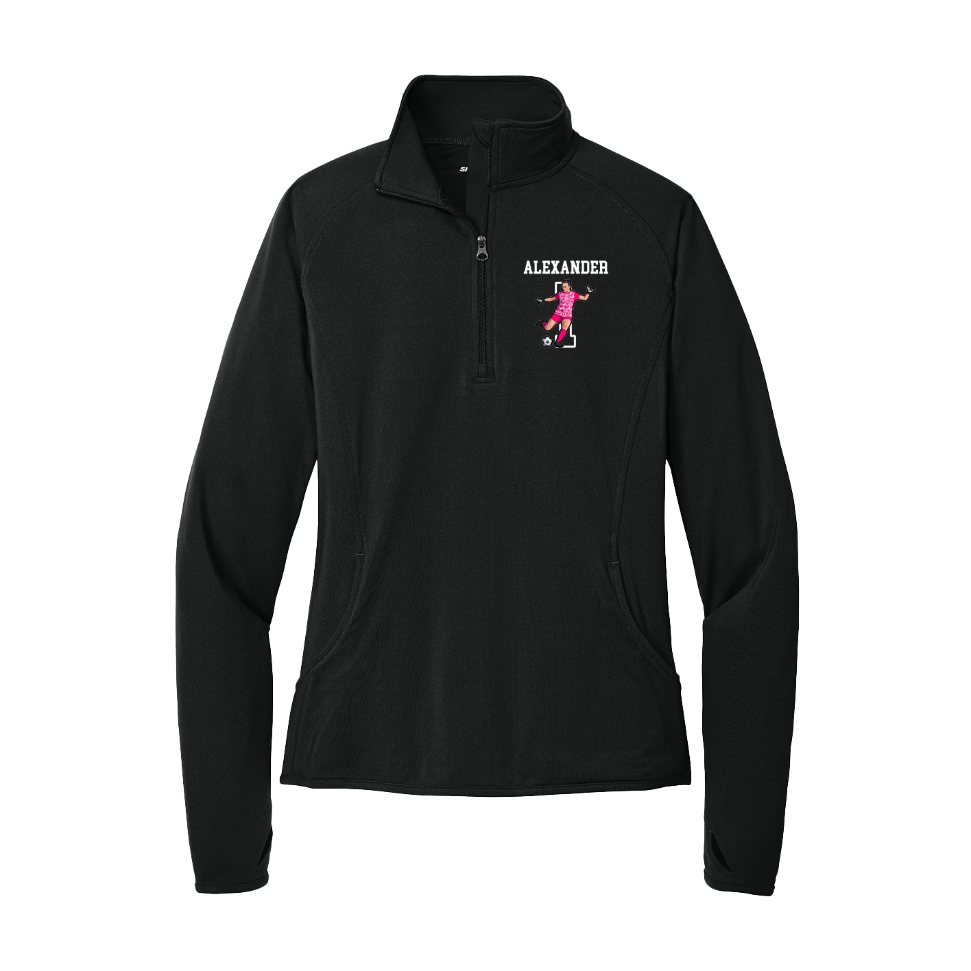 Women's Q-Zip Pullover — Shirsey in Black