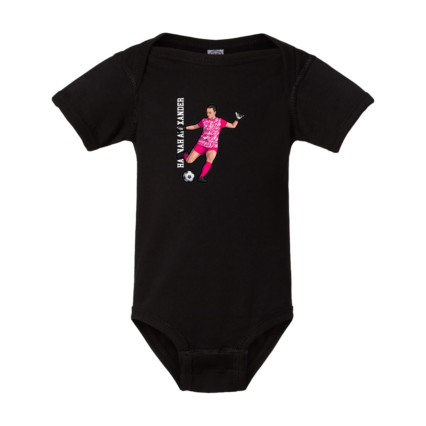 Baby Onesie — Name Vertical in Black