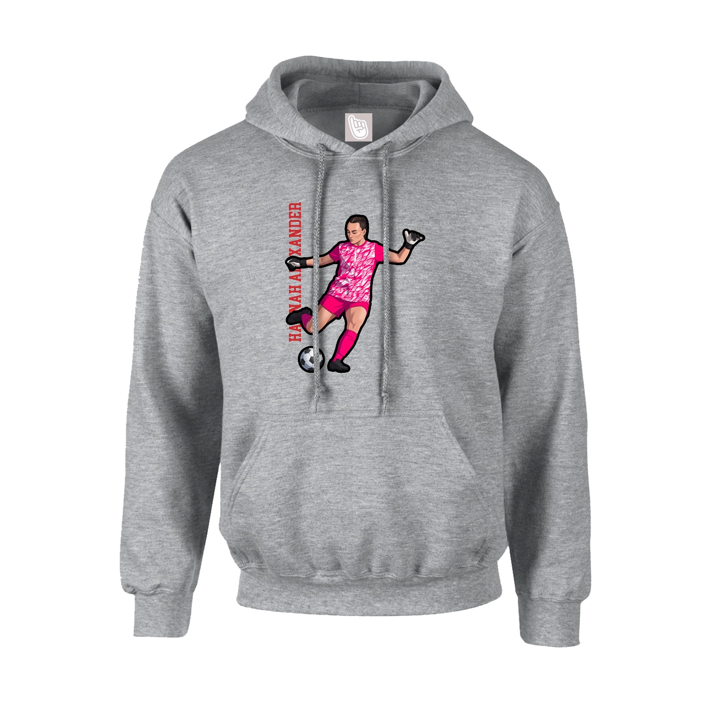 Youth Hoodie — Name Vertical in Grey
