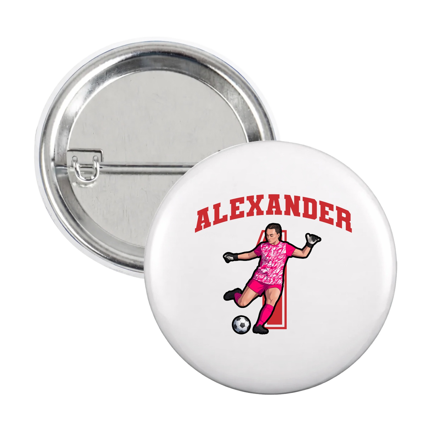 Game Day Button — Number in White