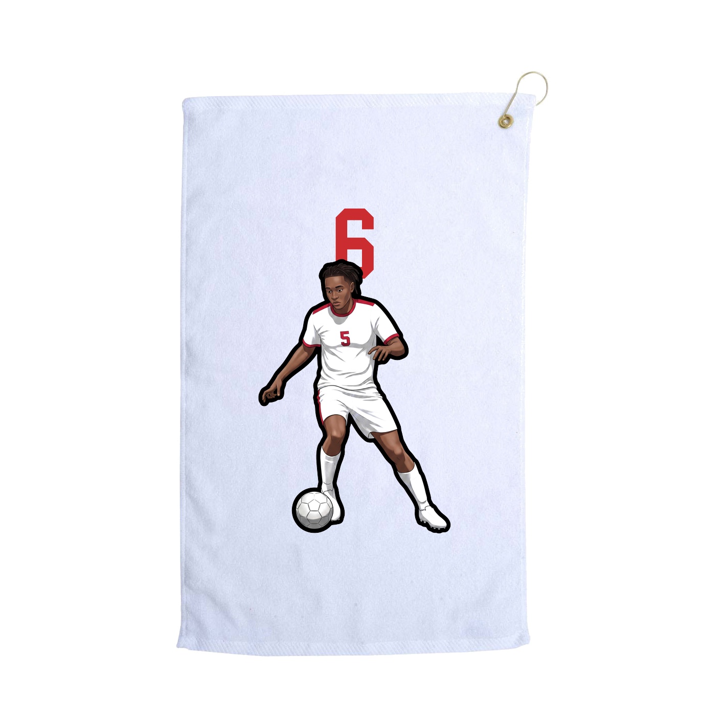 Golf Towel — Number Top in White