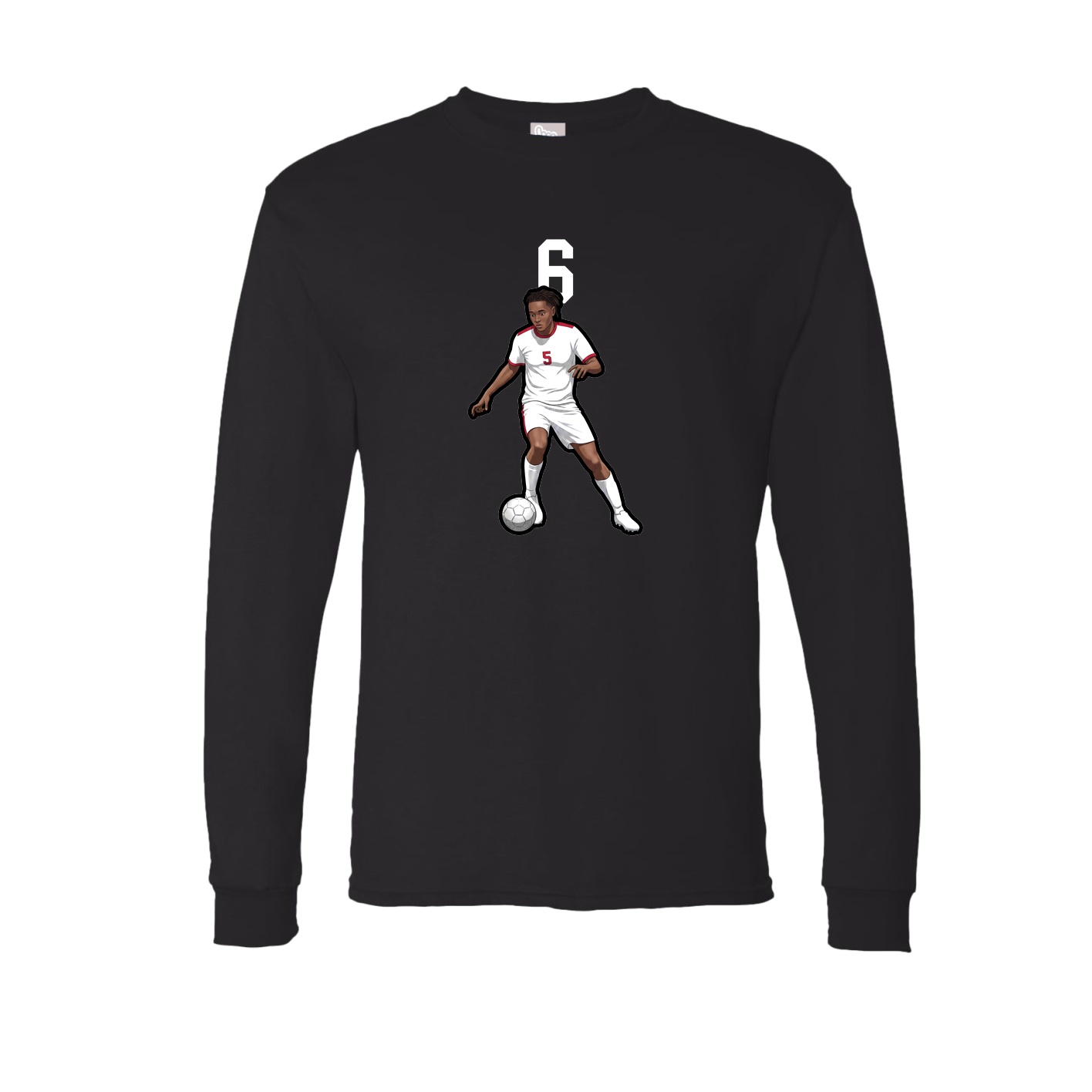 Long Sleeve Tee — Number Top in Black