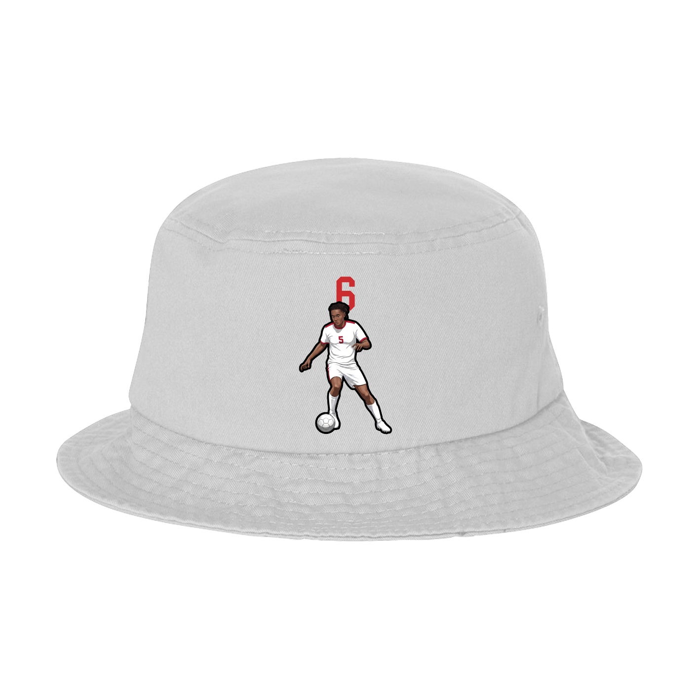 Bucket Cap — Number Top in White