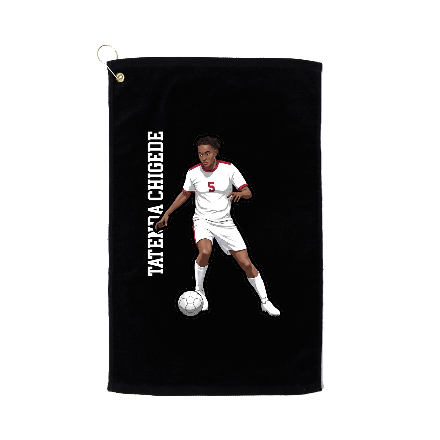 Golf Towel — Name Vertical in Black