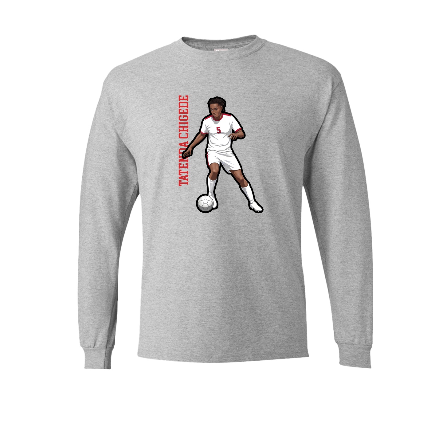 Long Sleeve Tee — Name Vertical in Grey