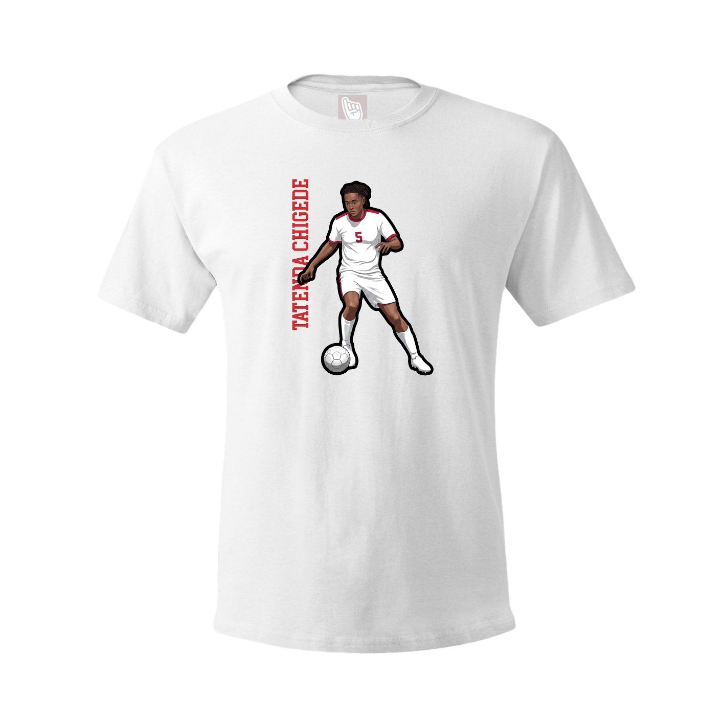 Youth Tee — Name Vertical in White