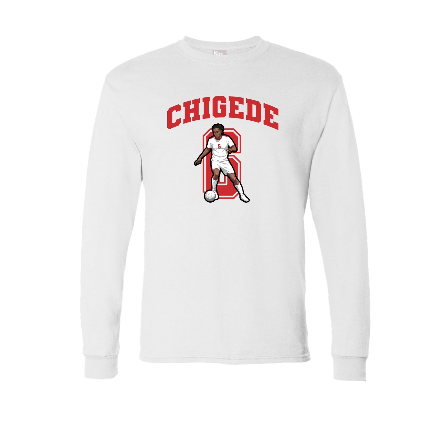 Long Sleeve Tee — Number in White