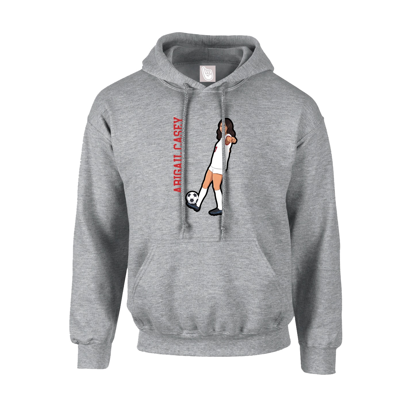 Youth Hoodie — Name Vertical in Grey
